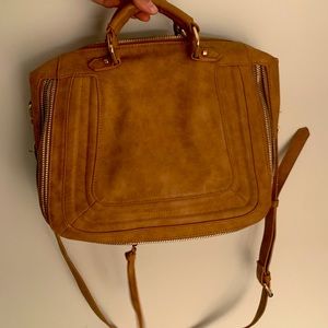 Free people brown and gold shoulder bag